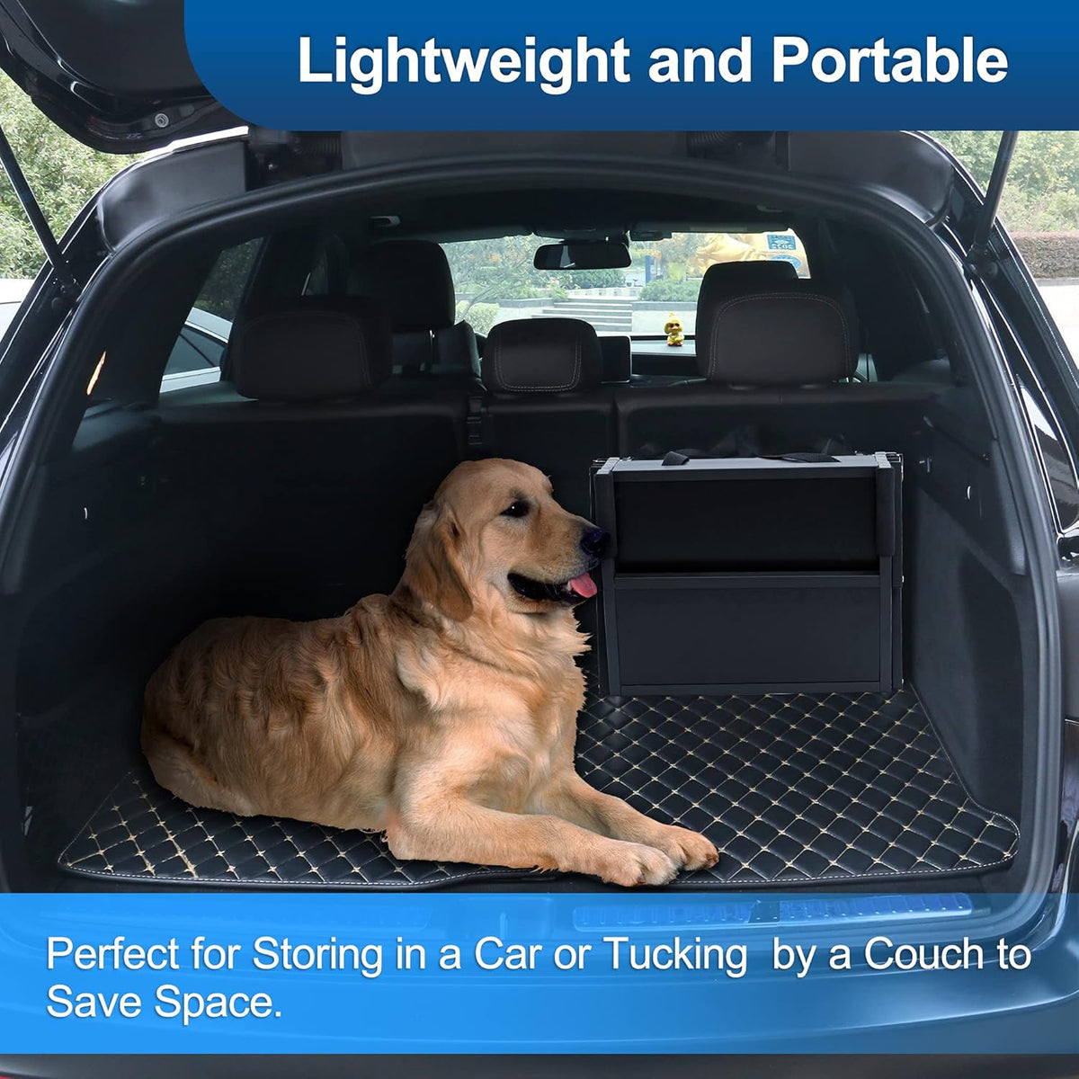 Foldable Aluminum 5 Step Dog Stairs with Nonslip Surface, Pack of 2 J418