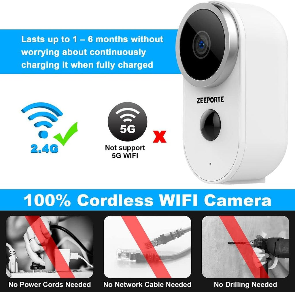 1080P HD Wireless Security Camera with Night Vision and Motion Detection D788926
