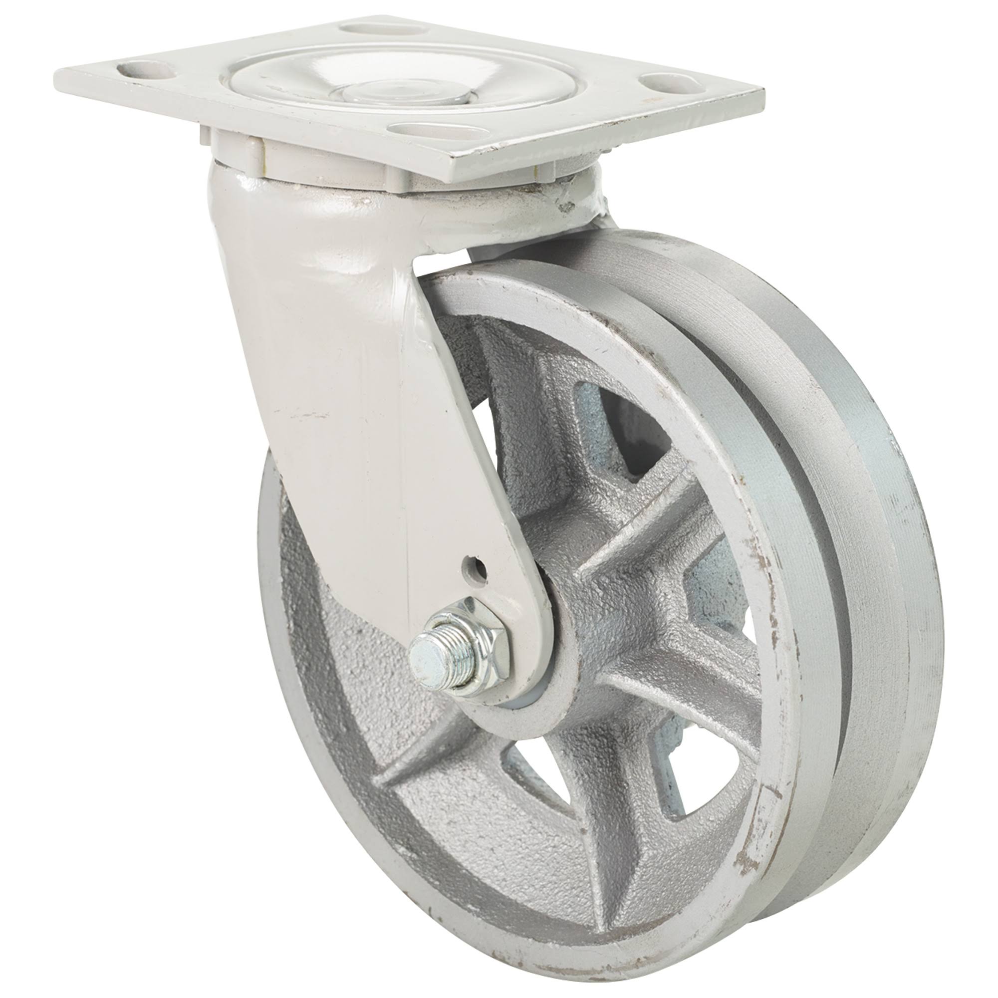 6 inch Gray Swivel Semi-Steel V-Groove Caster C3625