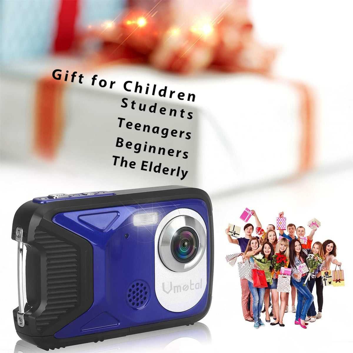 Waterproof Digital Camera Full HD 1080P 16 MP Underwater Camcorder with Rechargeable Battery (Blue-2) Pack of 2 R877250