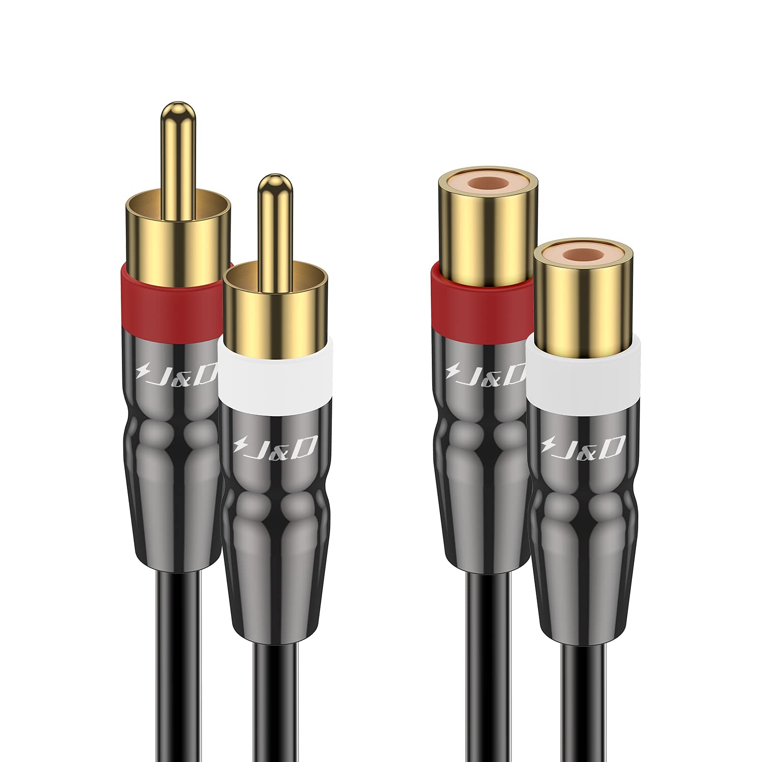 2 RCA Extension Cable Male to Female, Copper Shell Gold-Plated, 6 Feet Y678479