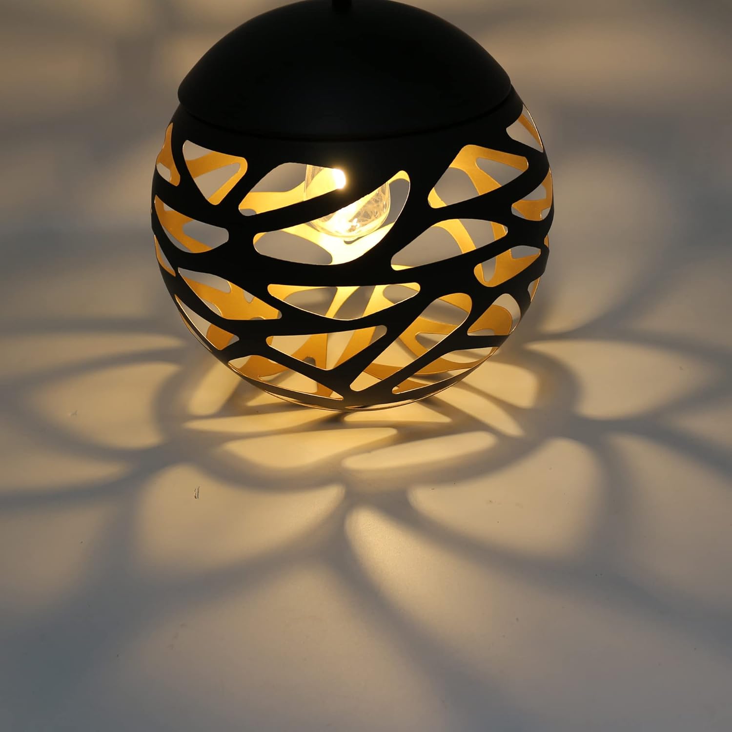 Matte Black Metal Pendant Light with Bulb Included X23756
