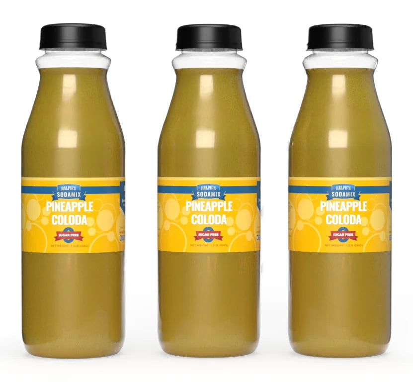 Sugar Free Pineapple Colada Sparkling Water Sodamix Flavor, Three 16oz Bottles R7111