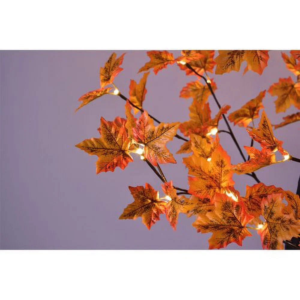 Orange Maple Tree with 120 Warm White LED Lights H400