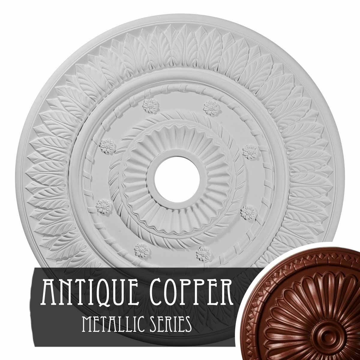 Gold Hand-Painted Leaf Ceiling Medallion U373