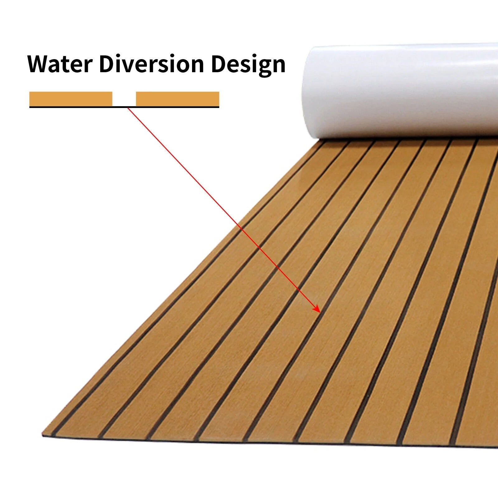 Brown Faux Teak EVA Boat Decking Sheet V9935