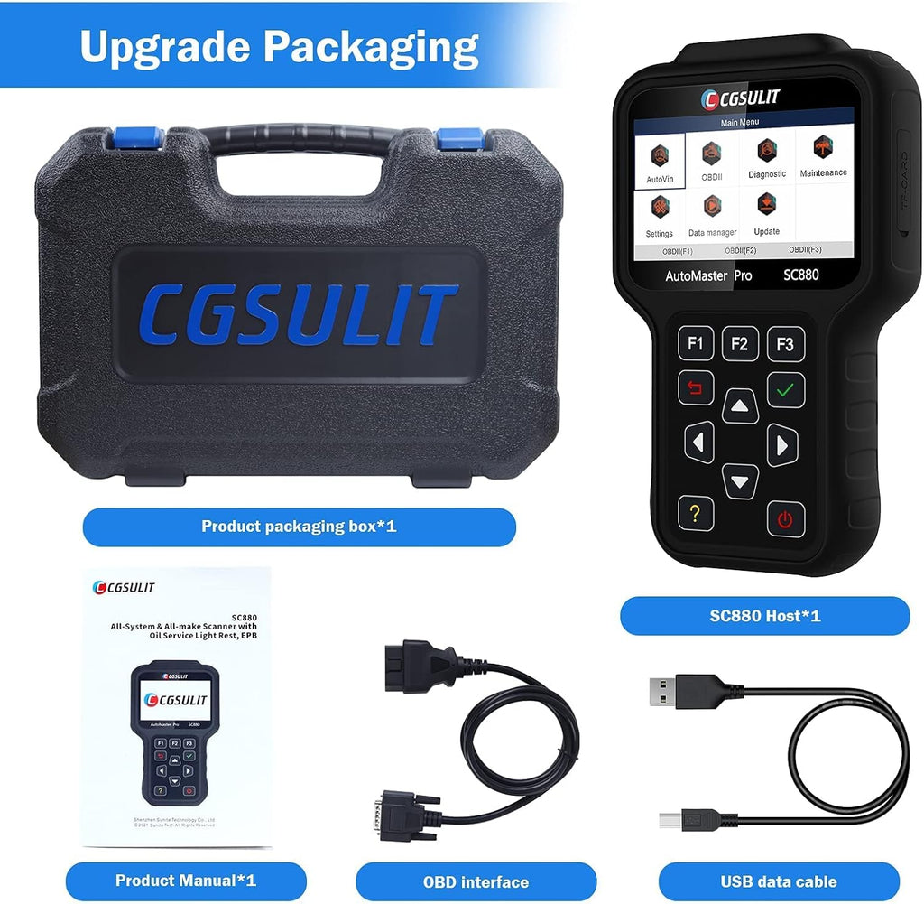 OBD2 Diagnostic Scanner with EPB ABS SAS SRS Reset D58512