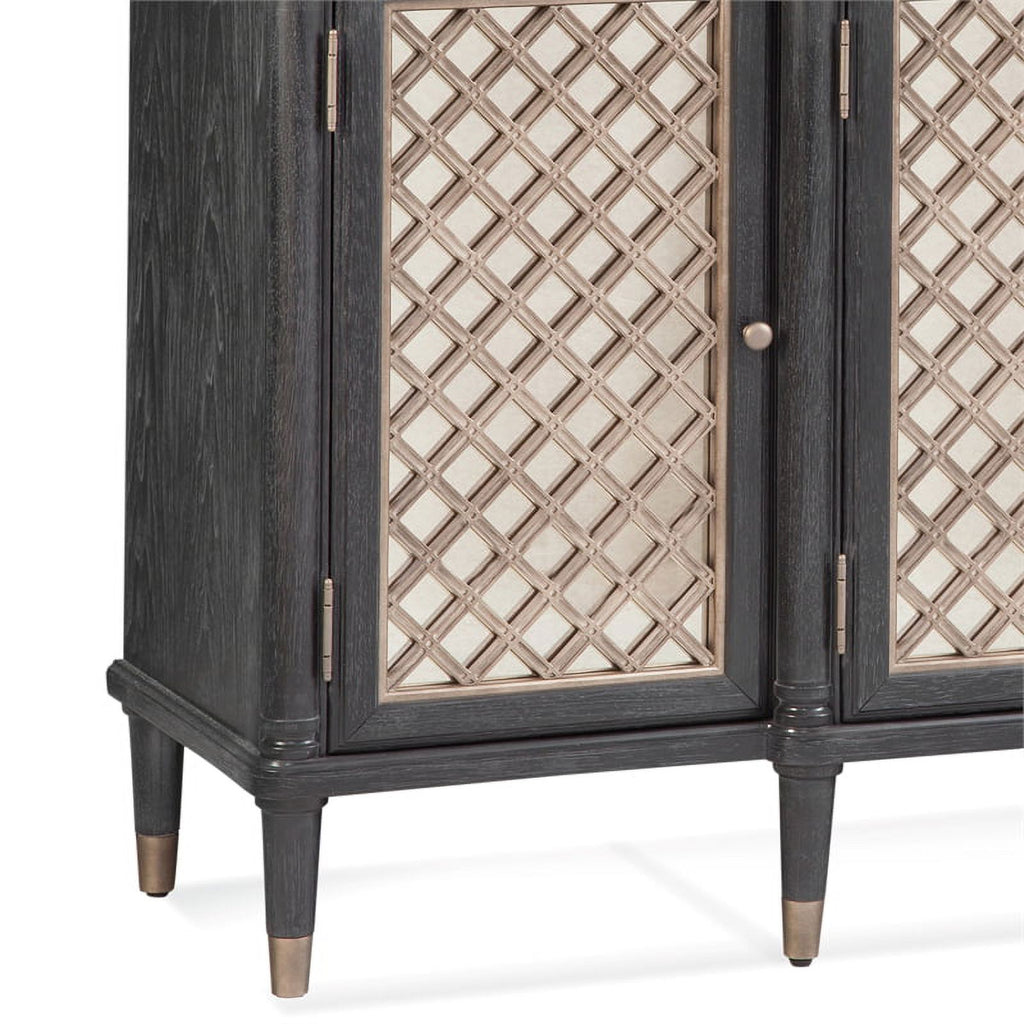 6-Shelf Wood Server with Metal Accents in Black W4272
