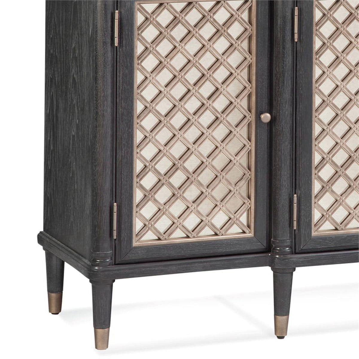 6-Shelf Wood Server with Metal Accents in Black W4272