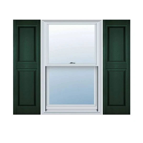 Midnight Green Vinyl Raised Panel Shutters, Per Pair B33173