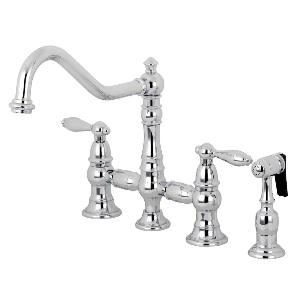 Polished Chrome Kitchen Faucet with Side Sprayer V893650