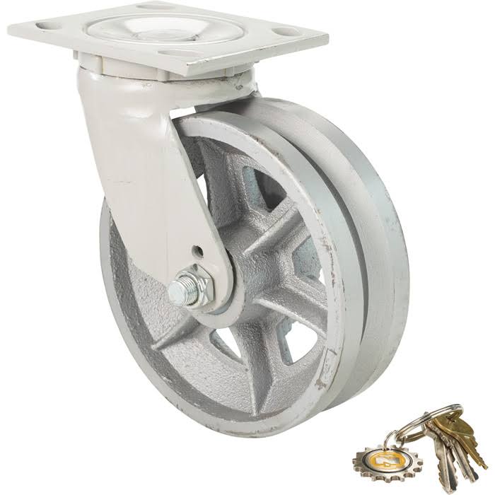 6 inch Gray Swivel Semi-Steel V-Groove Caster C3625