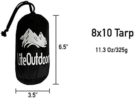 Ultralight Grey 8' x 10' Silnylon Tarp P9980