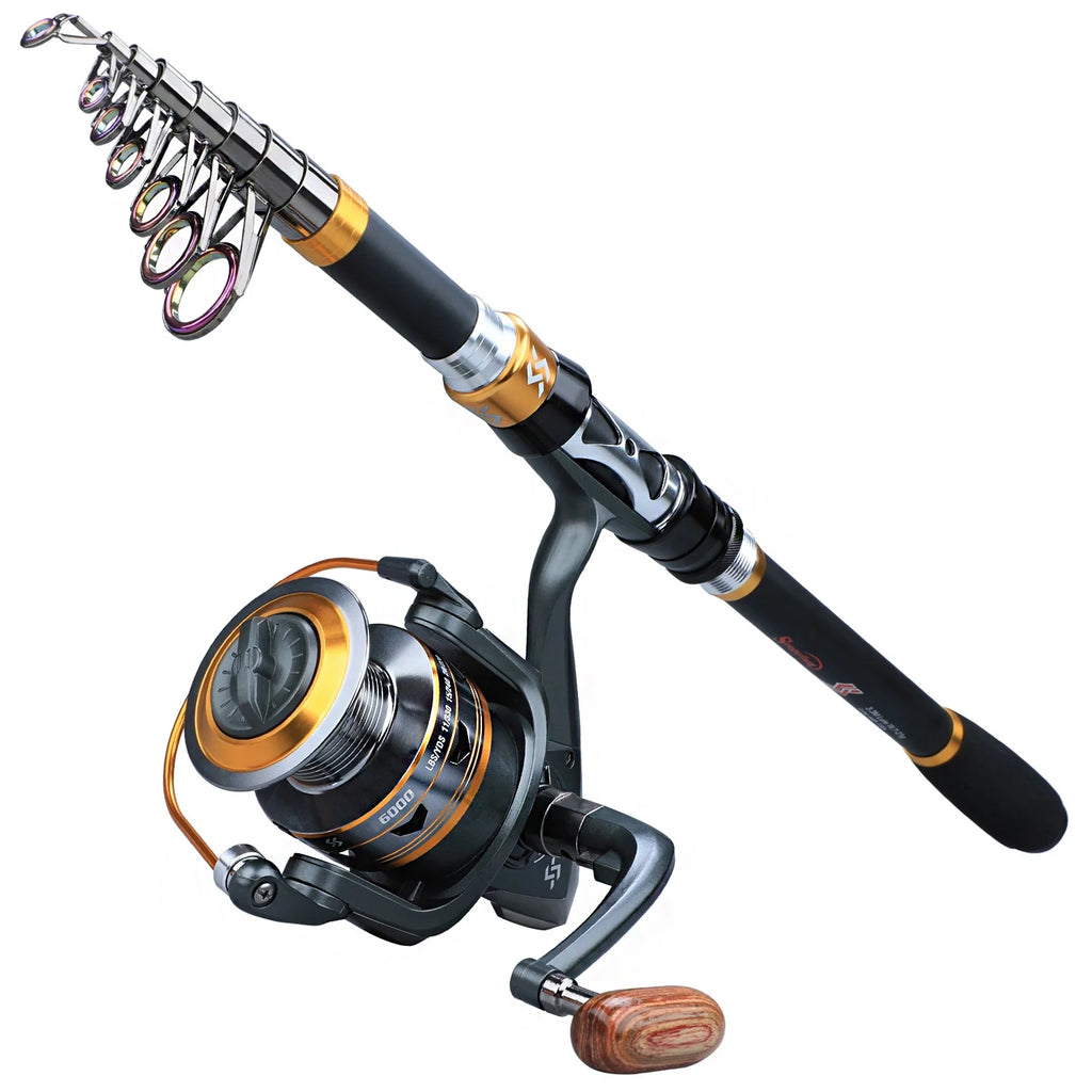 Telescopic Fishing Rod and Spinning Reel Combo Set E5208