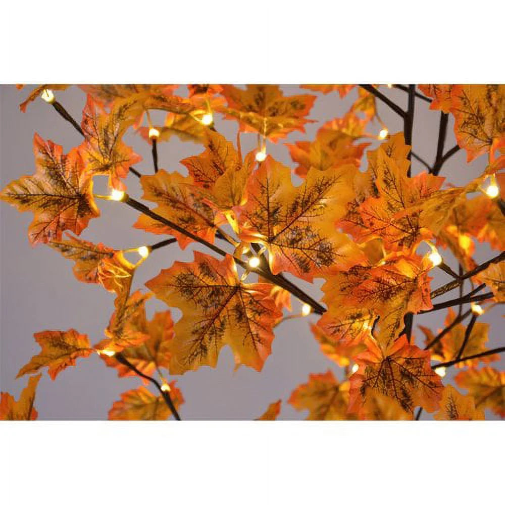 Orange Maple Tree with 120 Warm White LED Lights H400
