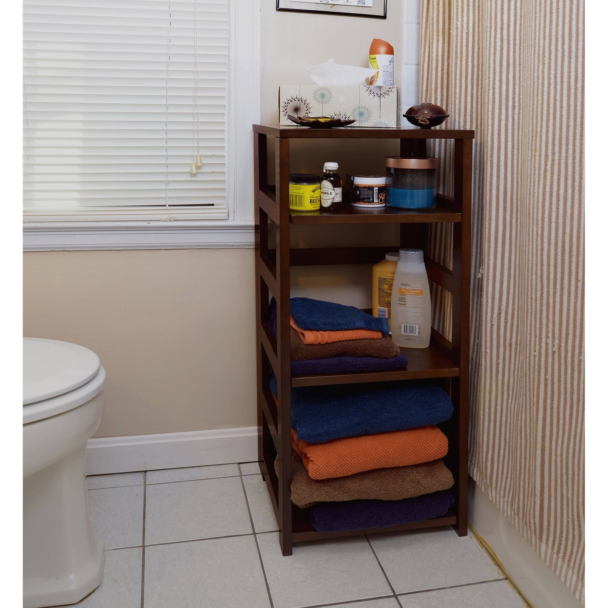 Mocha Walnut Square Folding Bookcase Q7352