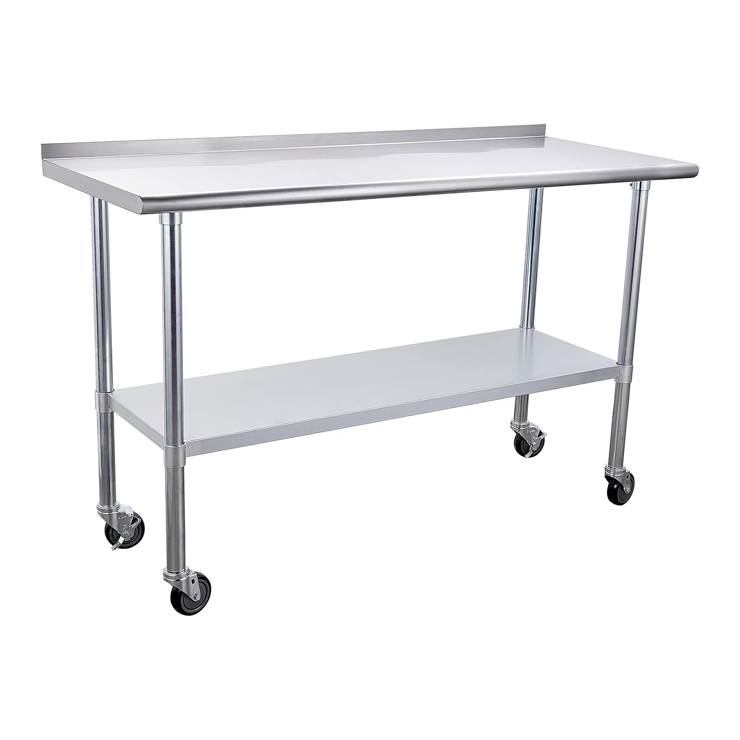Stainless Steel Table 24 x 60 Inches with Caster Wheels and Undershelf Z18934
