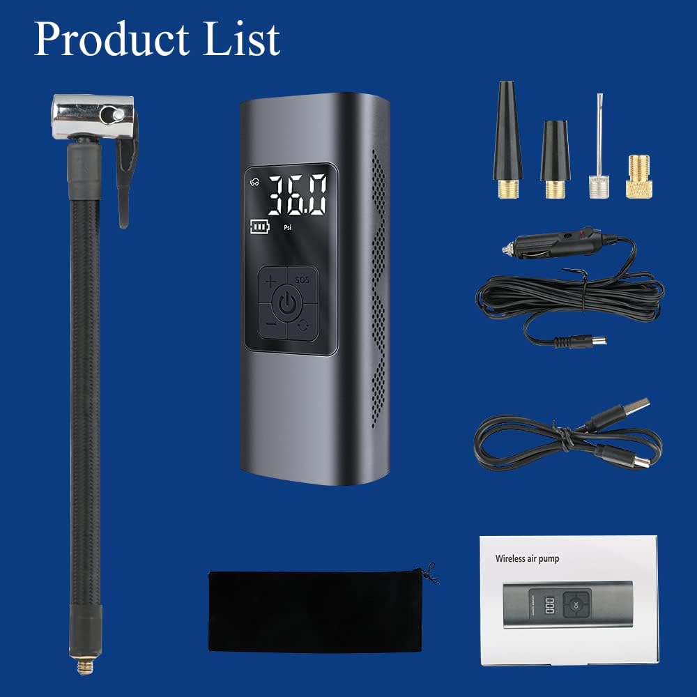 Portable 150PSI Tire Inflator with LCD Screen and LED Light H888983