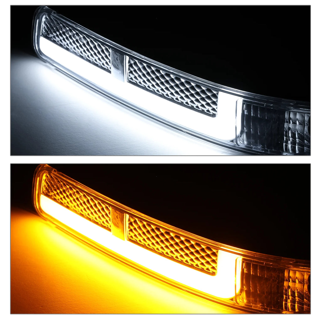 Switchback LED Tube DRL Headlights Assembly with 2 Pairs Pre-Assembled LED Bulbs N792349
