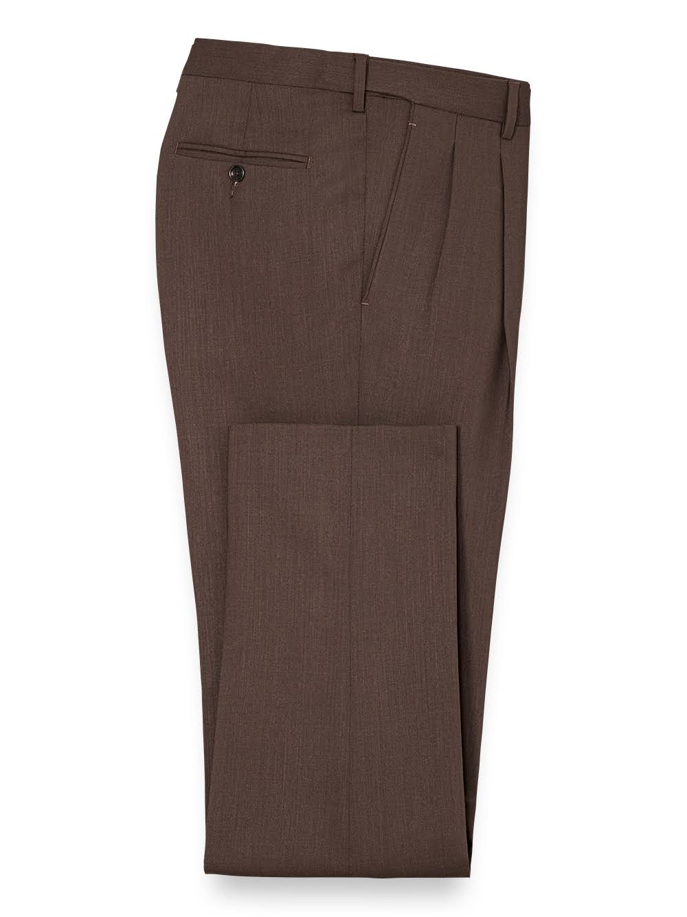 Tailored Fit Solid Brown Wool Suit A3316