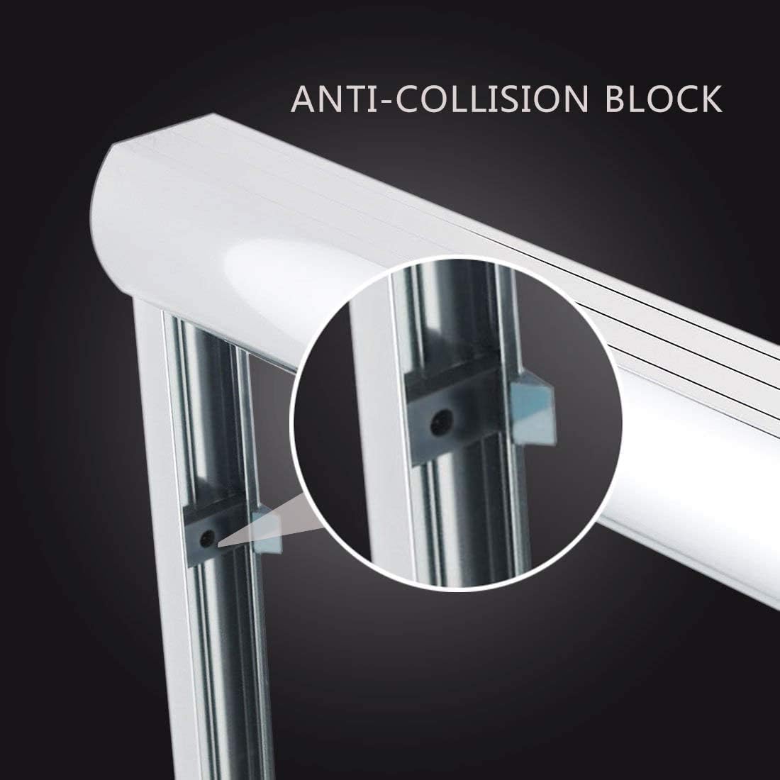 Bypass Sliding Bathtub Shower Door, Double Sliding Tub Shower Door, 58 1/2'' - 60'' W x 62'' H, 1/4'' Clear Glass, Chrome Finish R834071