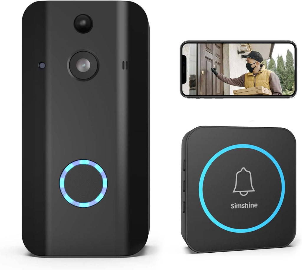 Video Doorbell Camera with Chime, 1080P Rechargeable Battery Powered, 2-Way Audio, Motion Detection, Night Vision T43751