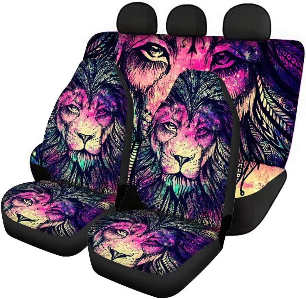 Red Kiss Lips Print 4pcs Car Seat Cover Set U363023
