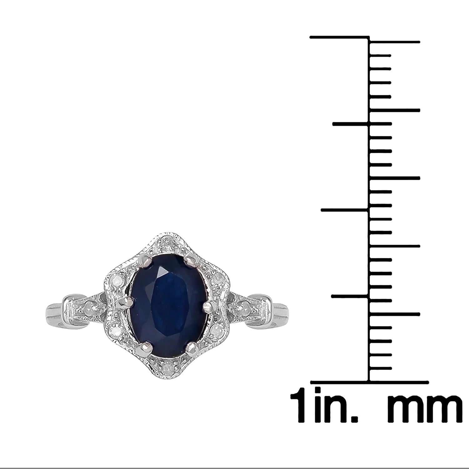 Vintage Style Oval Sapphire and Diamond Halo Ring H888087