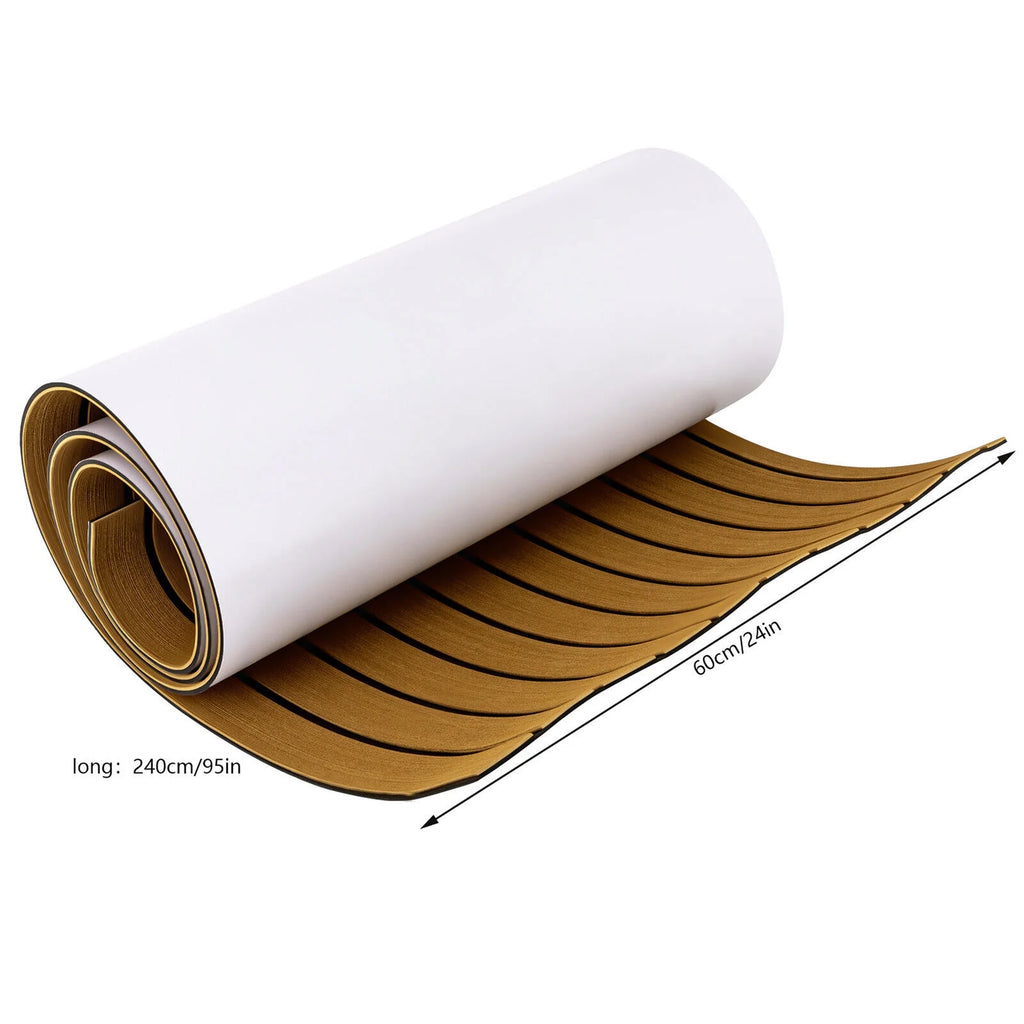 Brown Faux Teak EVA Boat Decking Sheet V9935