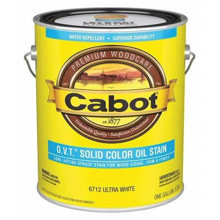 Flat Solid Color Oil Stain for Concrete, Wood, Ultra White, 1 Gal M649137