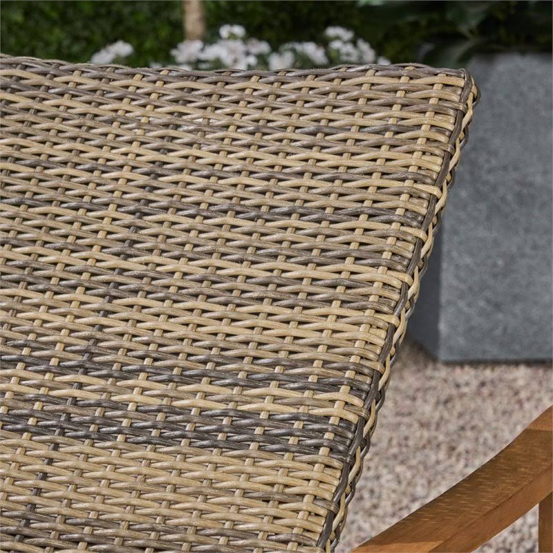 Acacia Wood Chaise Lounge in Mixed Mocha K69439