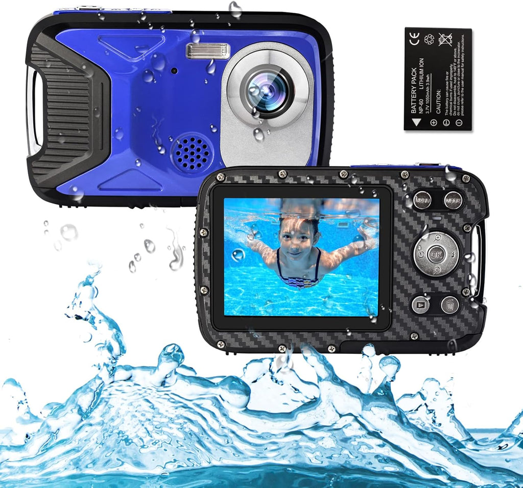 Waterproof Digital Camera with Flash 2.8 Inch LCD, 16FT, Blue, Pack of 2 A6633