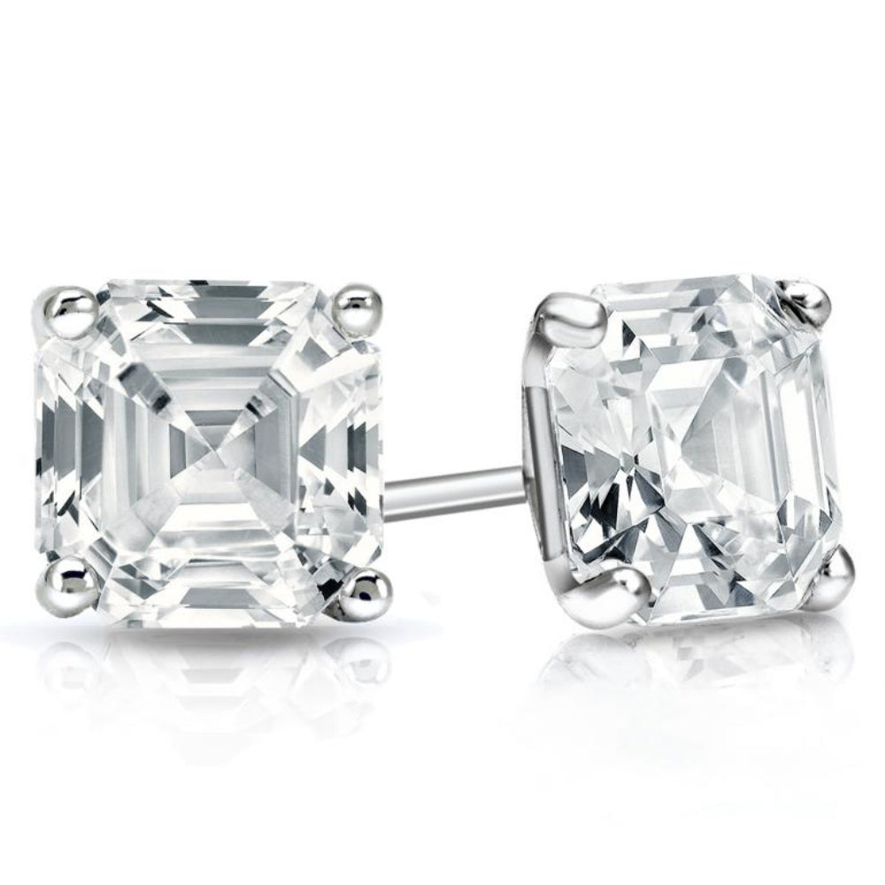 14k White Gold Lab Grown Diamond Stud Earrings S8848