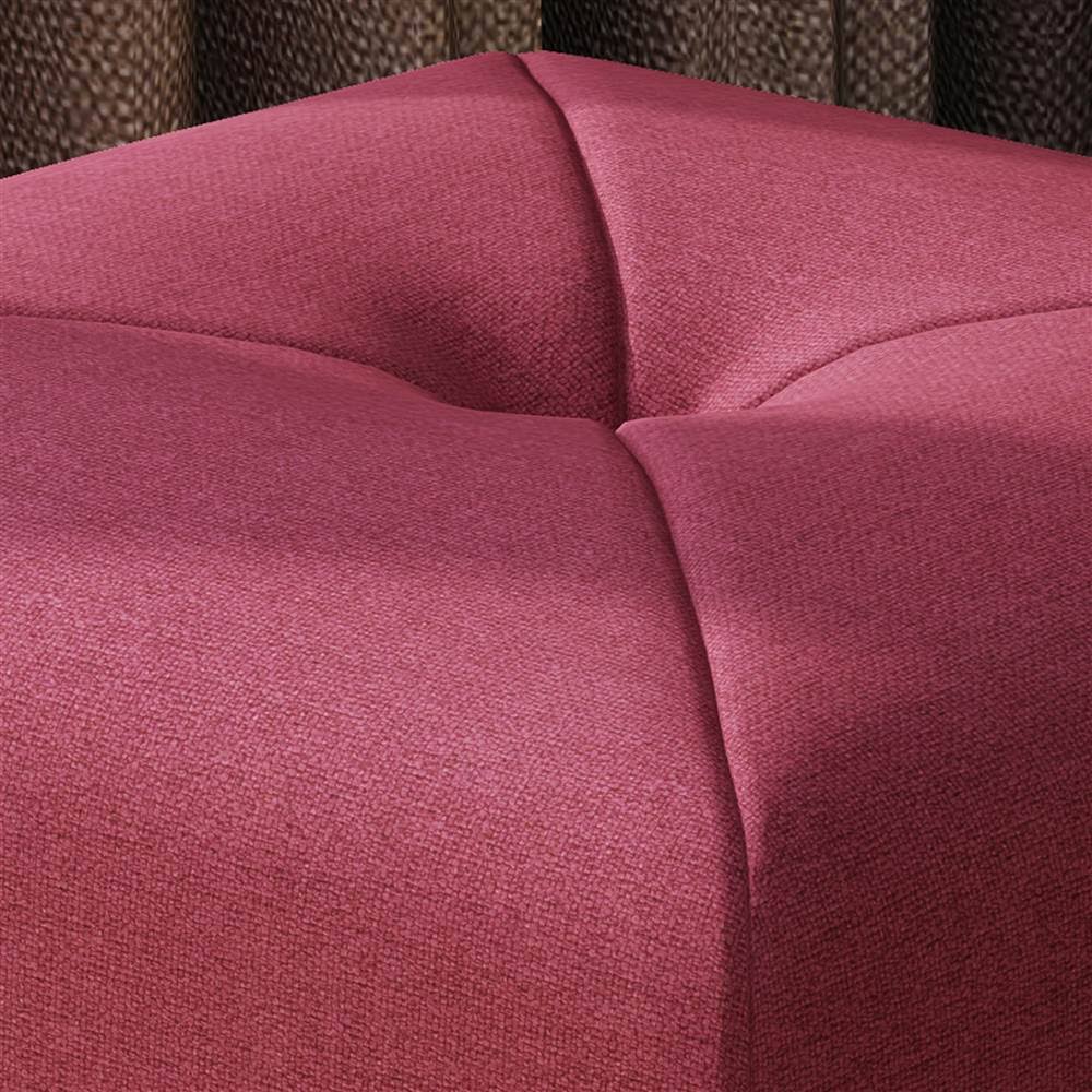 Deep Red Fabric Square Ottoman D311649