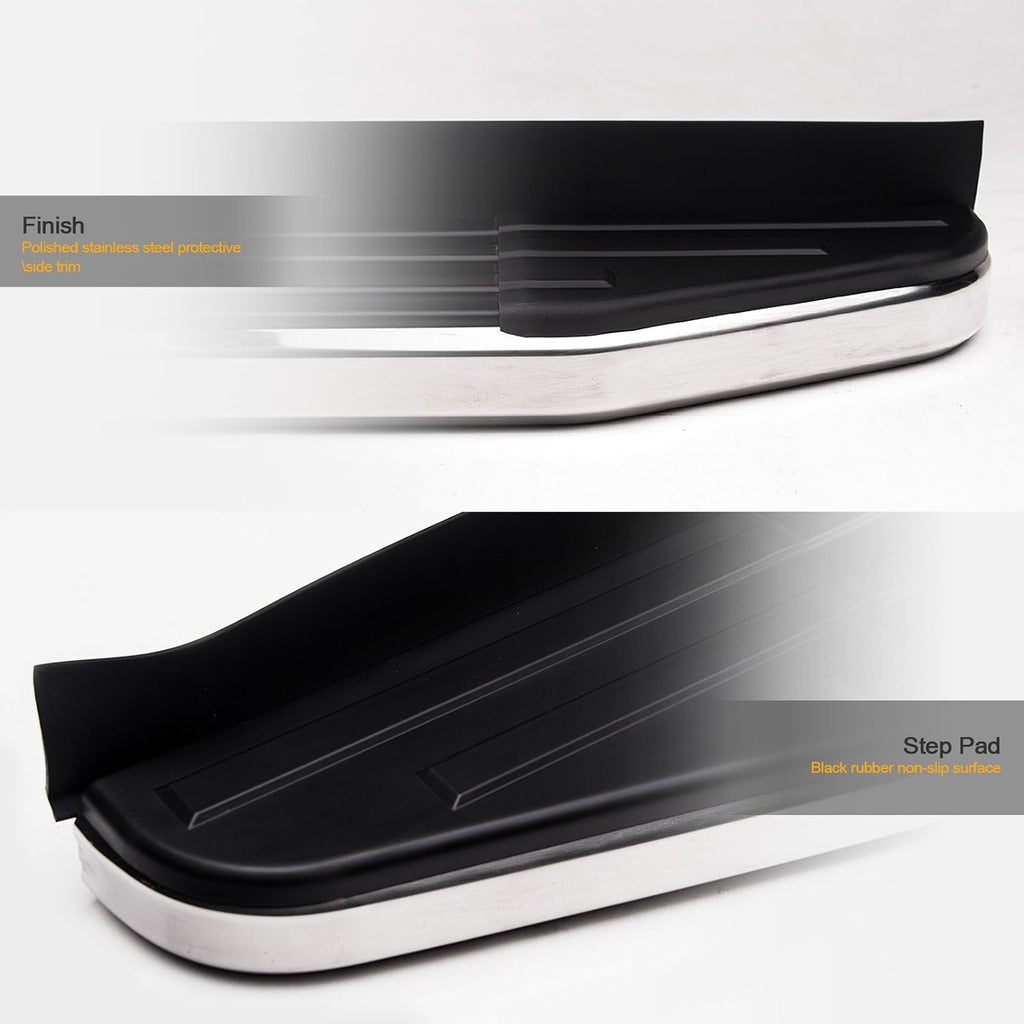 6 VP Series Aluminum Running Boards Black With Chrome Trim H94887