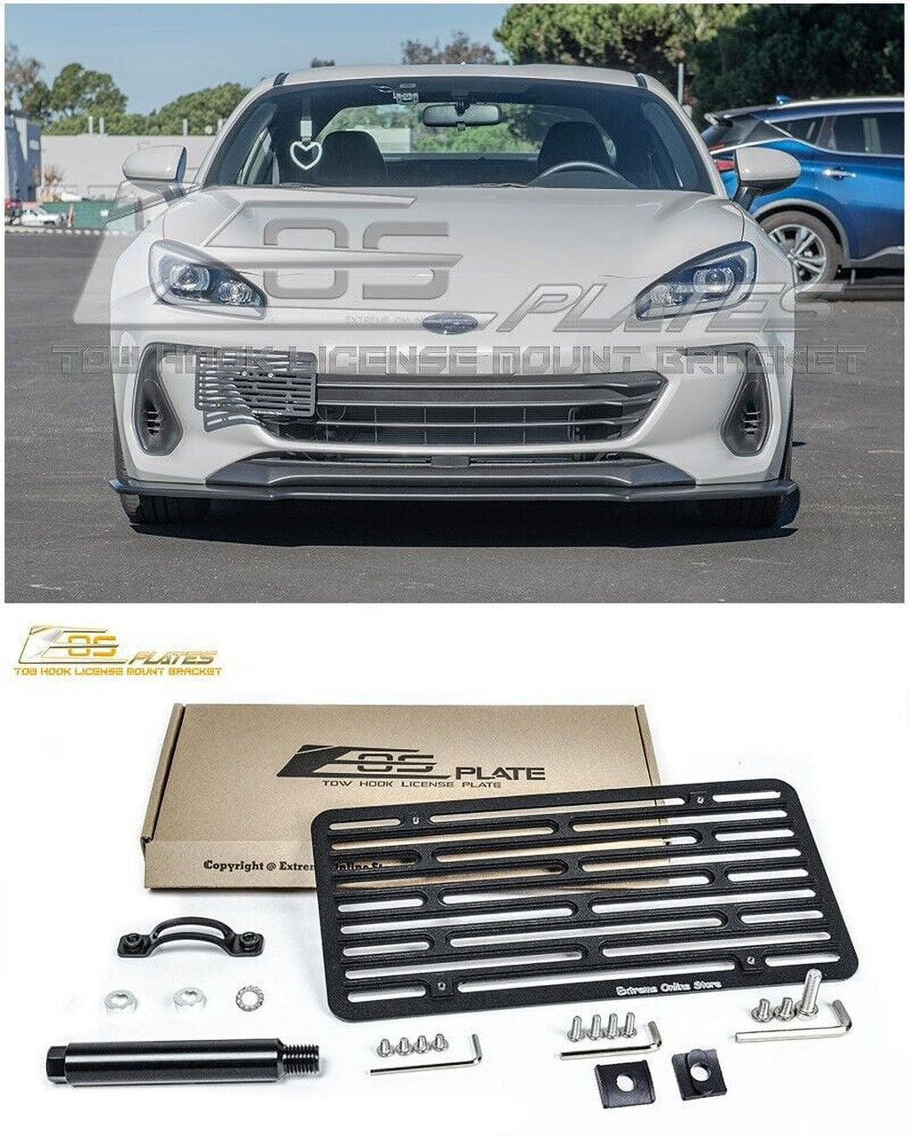 Front Bumper Tow Hook License Plate Relocator Mount Bracket A7656
