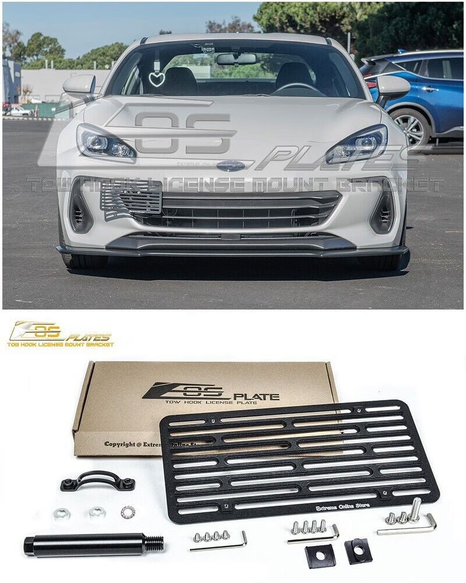 Front Bumper Tow Hook License Plate Relocator Mount Bracket A7656