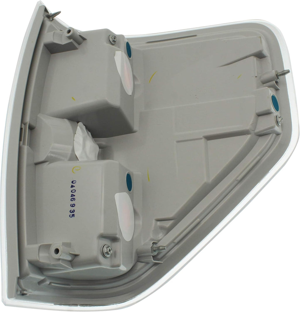 Tail Light Lens and Housing Compatible with 2009-2014 Ford F-150 Styleside Chrome trim Driver Side Pack of 2 E813006