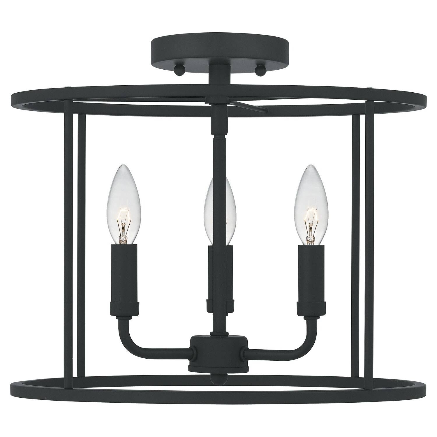 Three Light Semi Flush Mount Matte Black K6335
