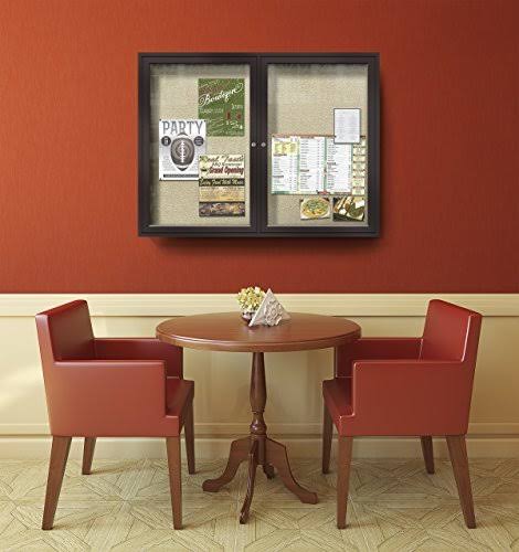 Caramel 1-Door Enclosed Vinyl Bulletin Board S44118