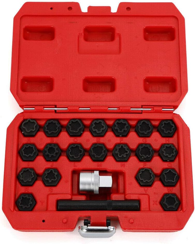 22Pc Wheel Locking Key Lug Nut Removal Set R665
