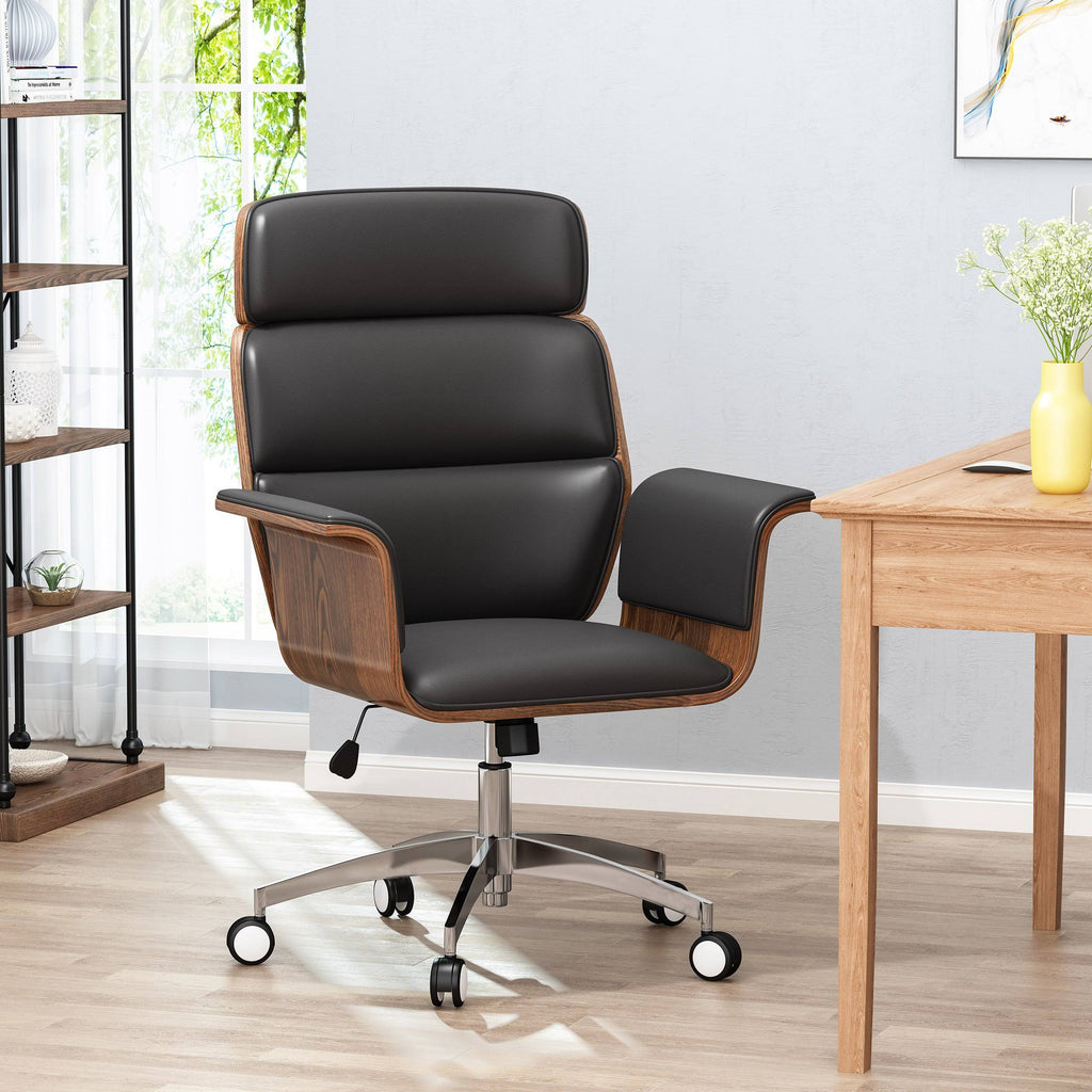 Walnut/Black Swivel Office Chair I5481