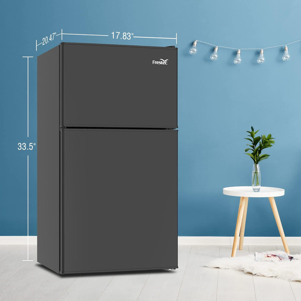 3.2 Cu.Ft Compact Refrigerator with Freezer, Black W759