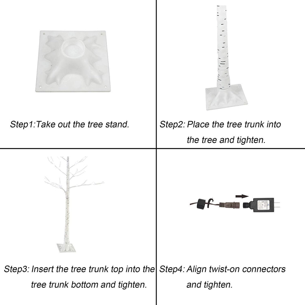 Lighted Birch Tree 8 Feet 240 LED V28446