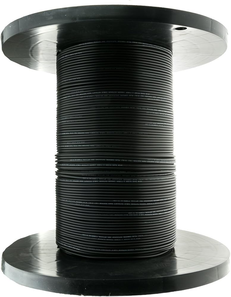 6 Fiber Multimode Fiber Optic Cable, 62.5/125 Micron, Black, 1000 feet N136170