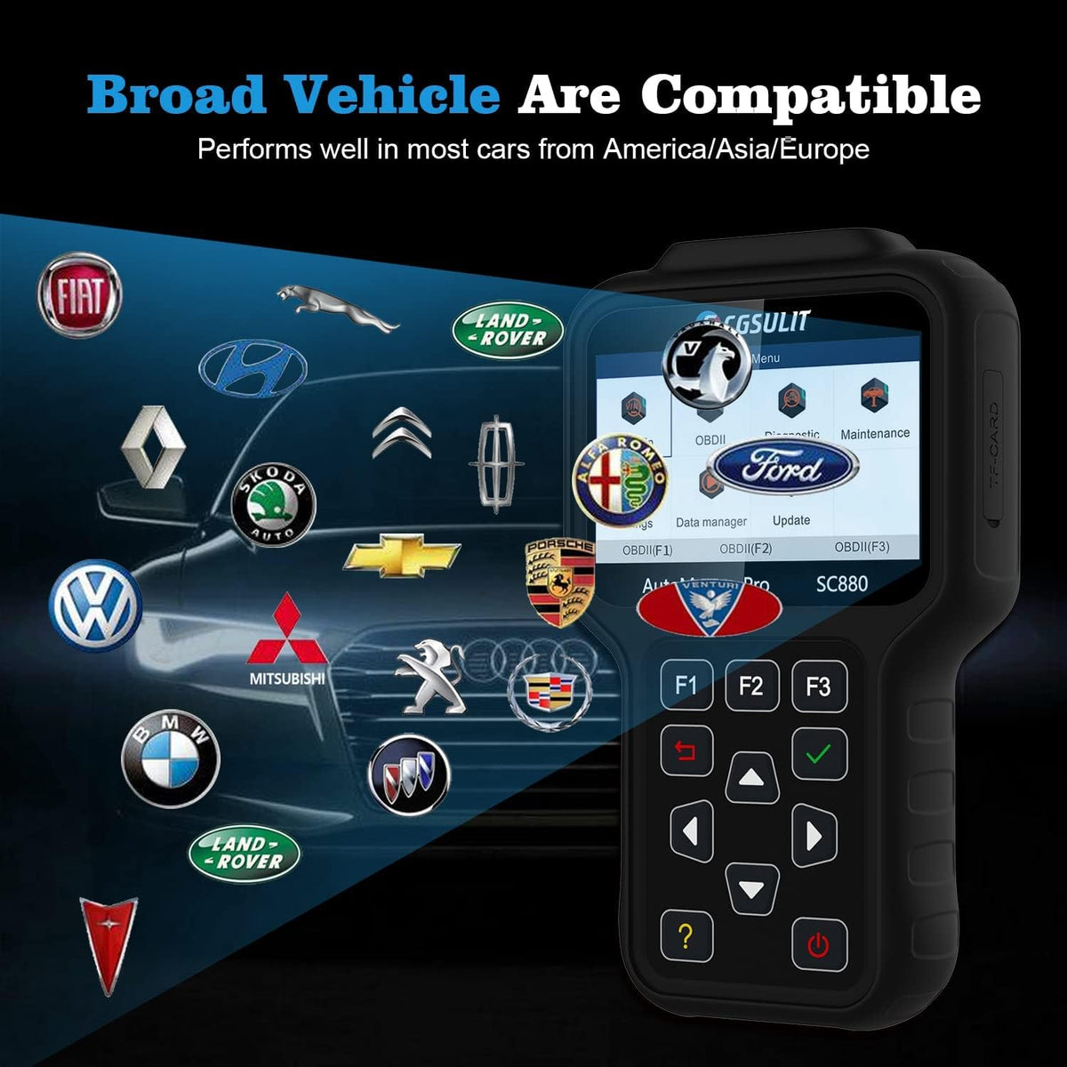 OBD2 Diagnostic Scanner with EPB ABS SAS SRS Reset D58512