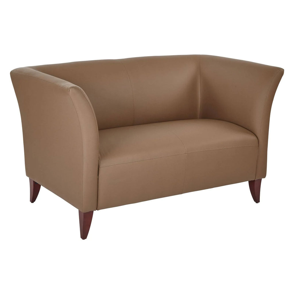 Taupe Faux Leather Love Seat K34804