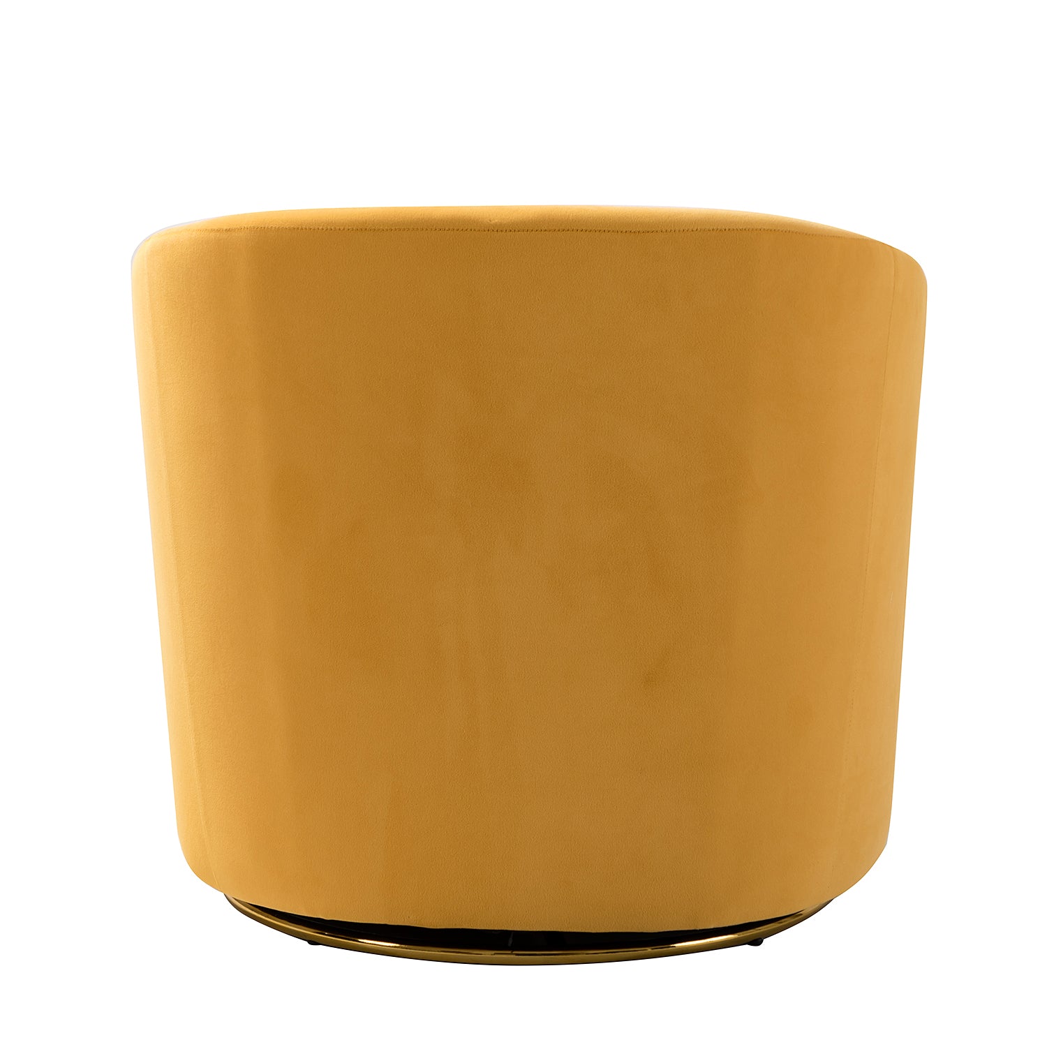 Mustard Velvet Swivel Barrel Chair with Wood Frame and Metal Base G38806