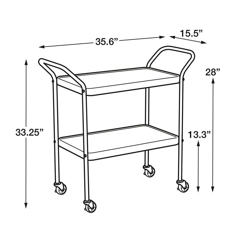 White 2 Tier Serving Cart M123