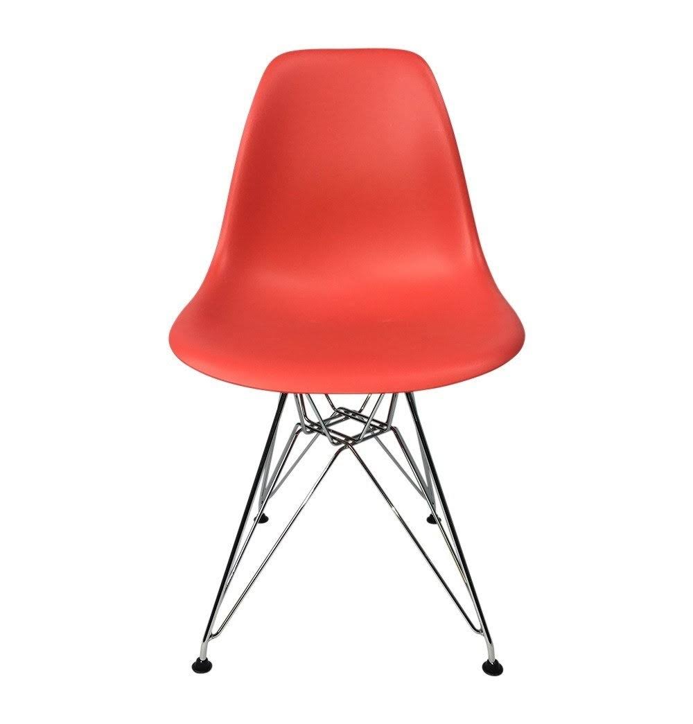 Dark Pink PP Eiffel Chair with Metal Legs O17240